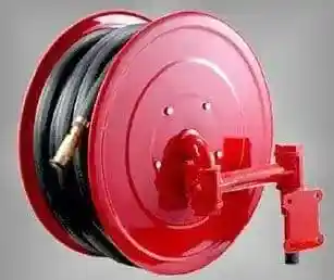 Fire hose reel drum with double 180 degree swivel